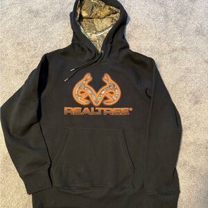 Realtree Men's Black and Orange Camo Hoodie